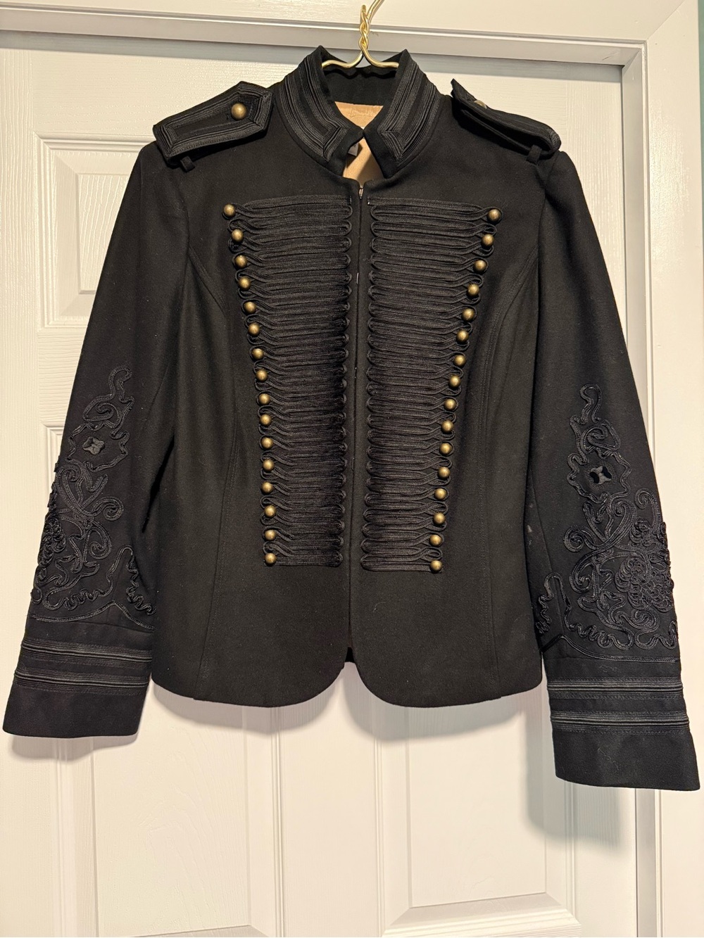 Vintage Nygard Collection Black Hussar Military Soutache Braided Blazer